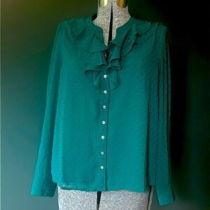 J-Crew Textured Dot Blouse